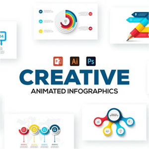 Creative（Origami） アニメーション付 infographics PowerPoint テンプレート