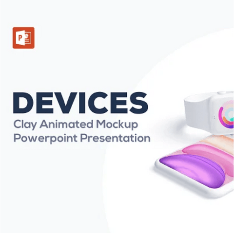 Device Mockup アニメーション付 infographics PowerPoint テンプレート