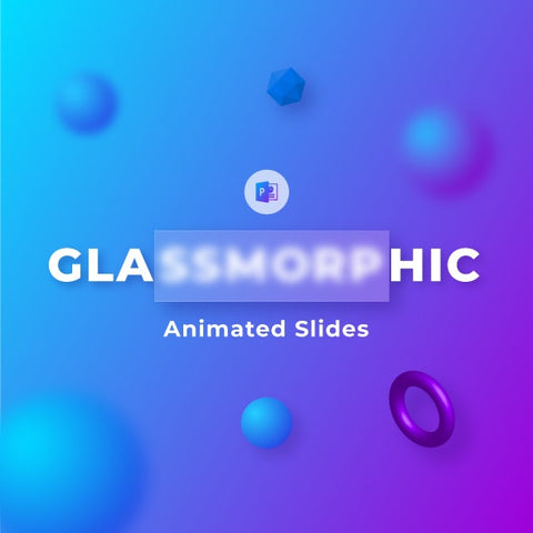Glassmorphism アニメーション付 infographics PowerPoint テンプレート